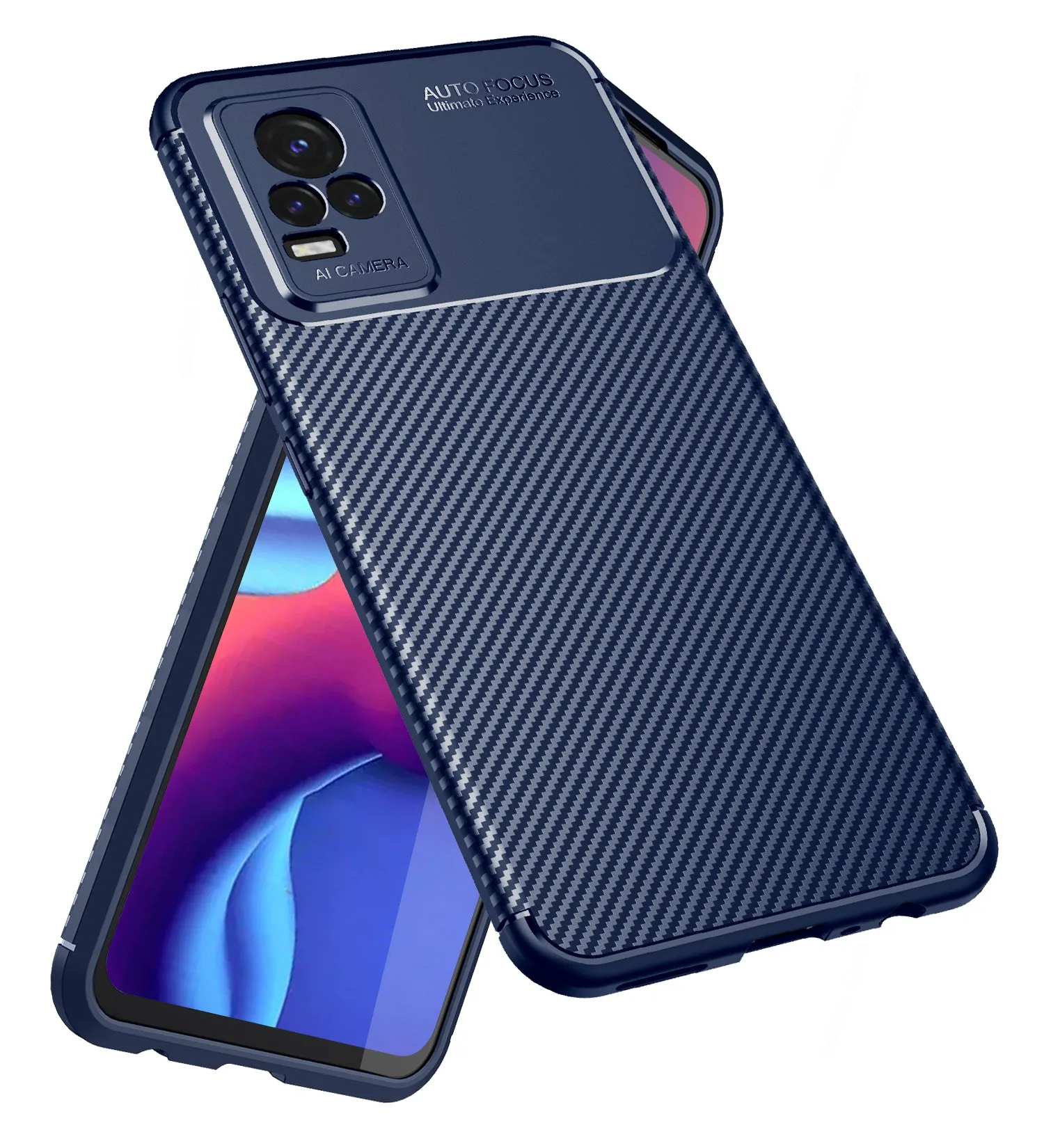 Aramid Fibre Series Shockproof Armor Back Cover for ViVO Y73, 6.44 inch, Blue