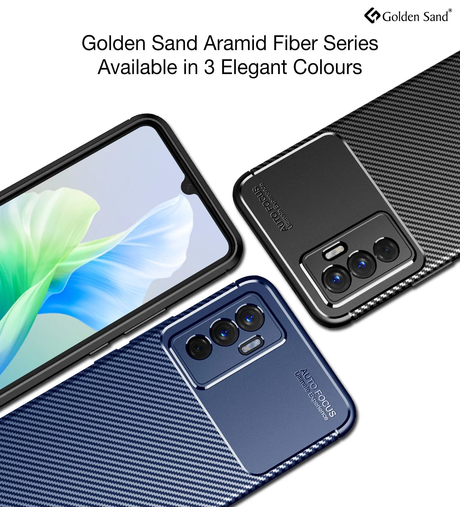 Aramid Fibre Series Shockproof Armor Back Cover for Vivo Y75 4G, vivo V23e 5G, 6.44 inch, Black