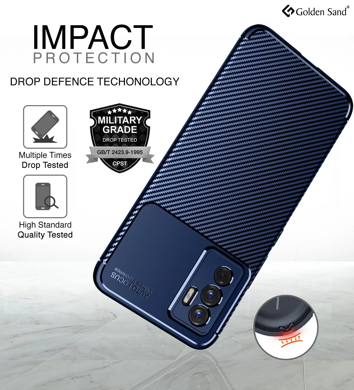 Aramid Fibre Series Shockproof Armor Back Cover for Vivo Y75 4G, vivo V23e 5G, 6.44 inch, Blue