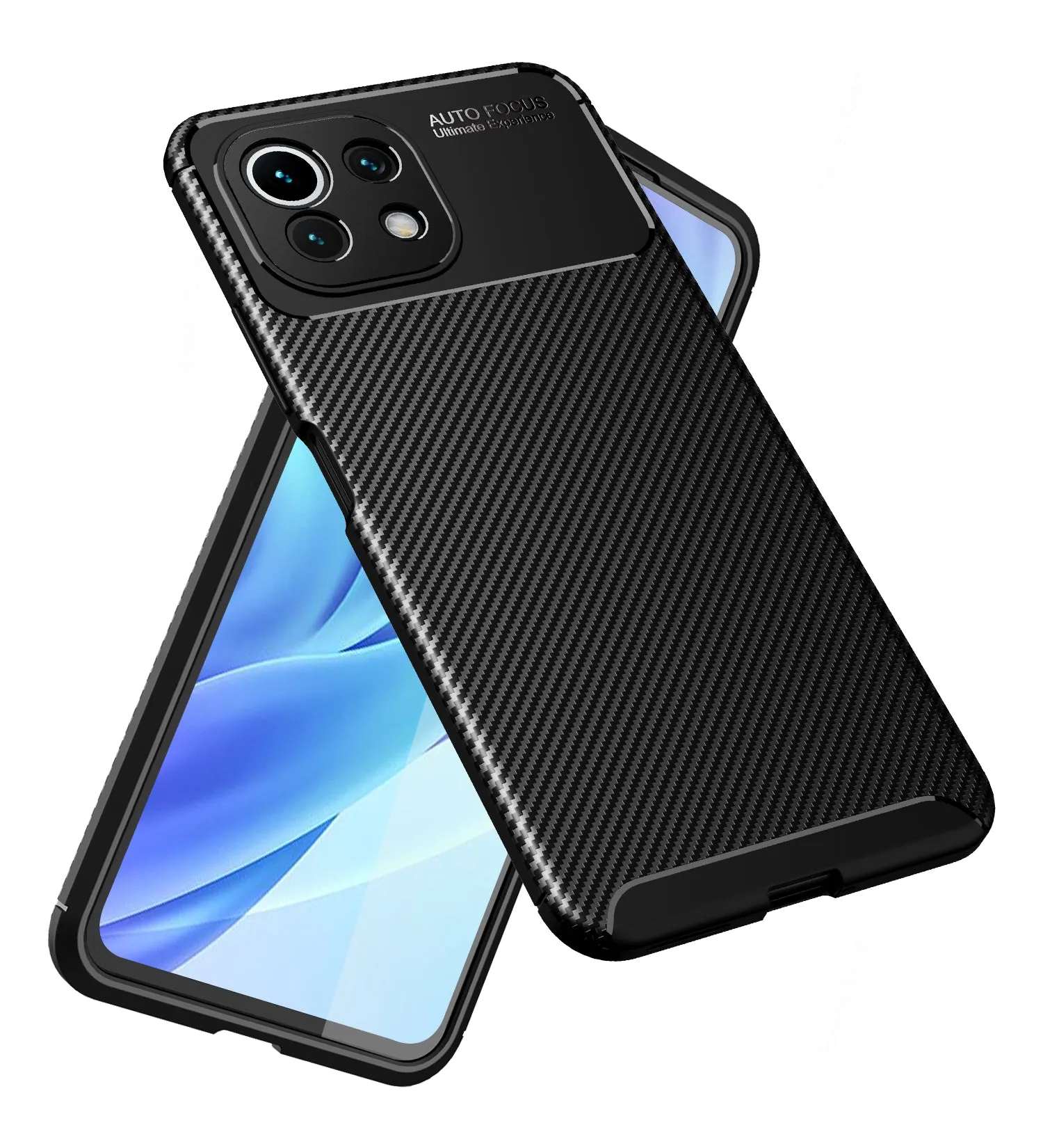 Aramid Fibre Series Shockproof Armor Back Cover for Xiaomi 11 Lite NE 5G, Xiaomi Mi 11 Lite, Xiaomi Mi 11 Lite 5G, 6.55 inch, Black