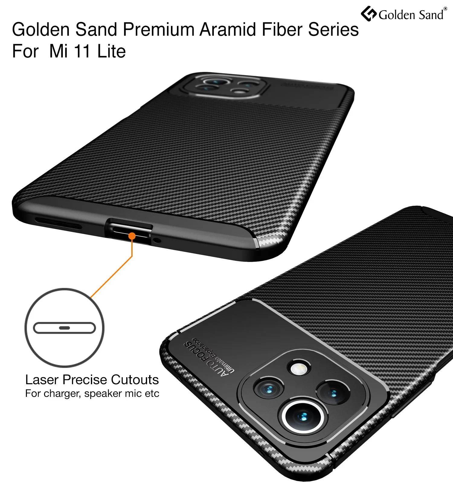 Aramid Fibre Series Shockproof Armor Back Cover for Xiaomi 11 Lite NE 5G, Xiaomi Mi 11 Lite, Xiaomi Mi 11 Lite 5G, 6.55 inch, Black
