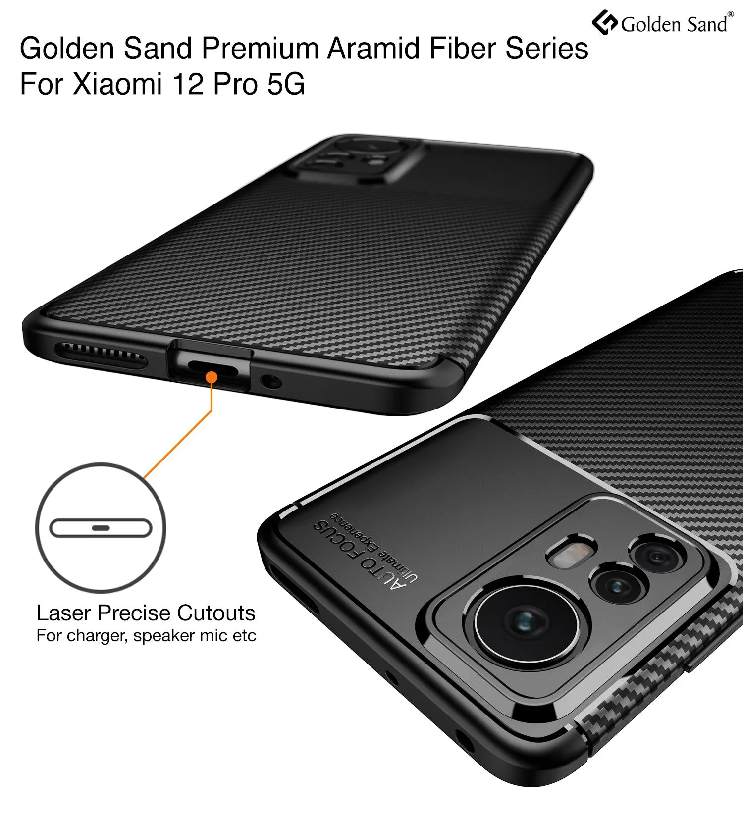 Aramid Fibre Series Shockproof Armor Back Cover for Xiaomi 12 Pro 5G, 6.73 inch, Black