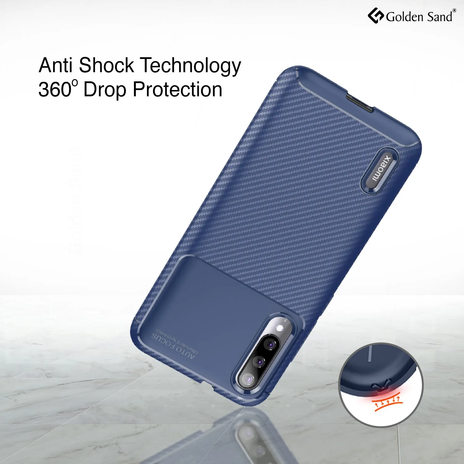 Aramid Fibre Series Shockproof Armor Back Cover for Xiaomi Mi A3 6.1 inch, Blue