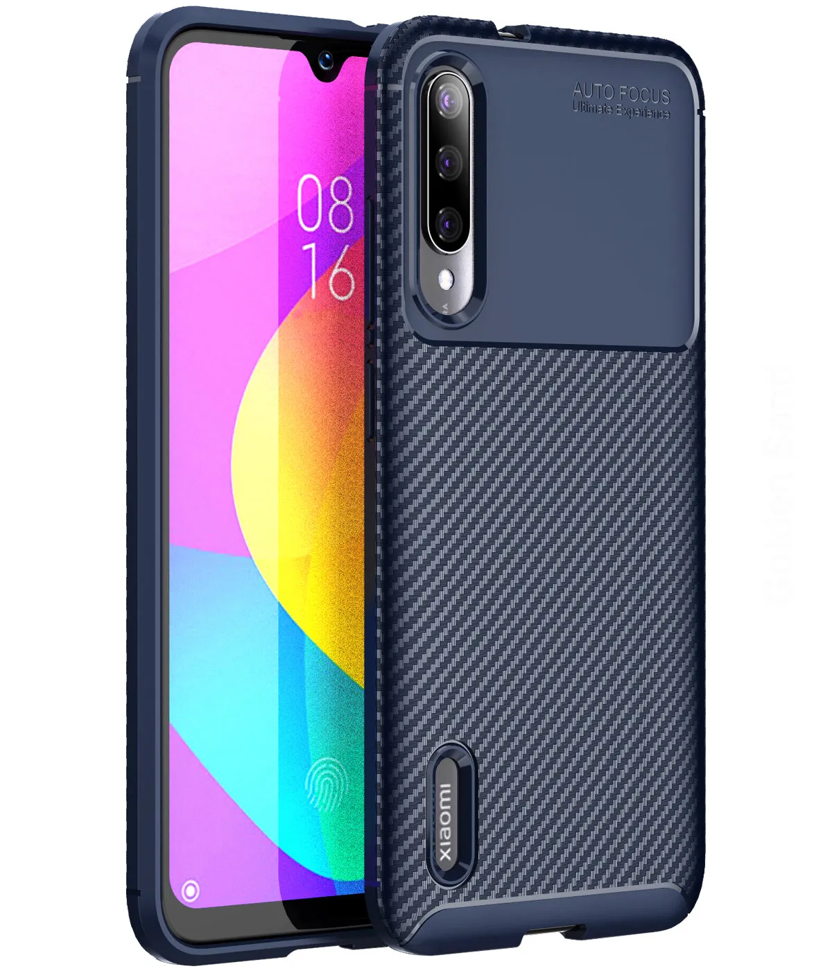 Aramid Fibre Series Shockproof Armor Back Cover for Xiaomi Mi A3 6.1 inch, Blue