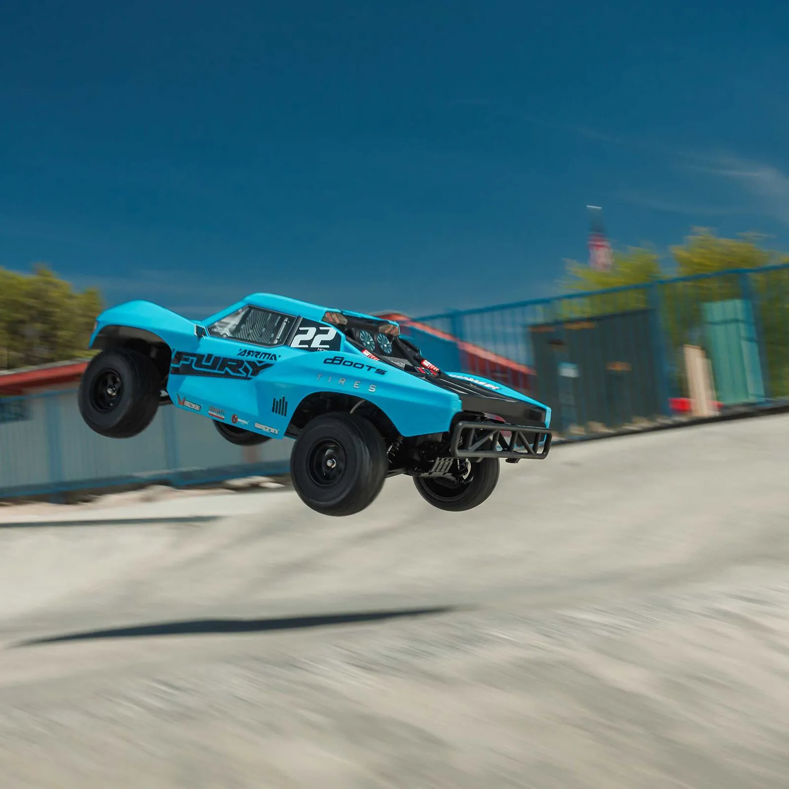 ARRMA 1/10 FURY MEGA 550 2WD Short Course Truck RTR with Battery & Charger, Blue