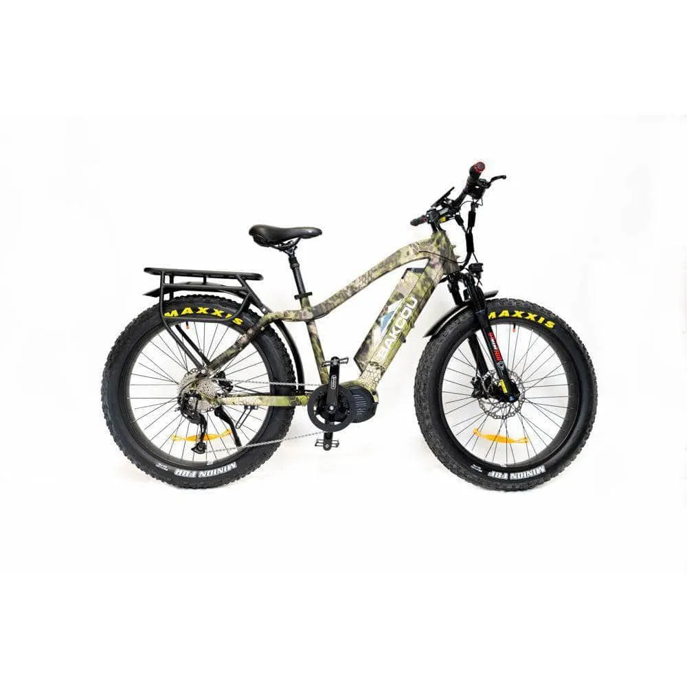 Bakcou Mule Electric Fat Tire Hunting Bike 48V, 750-1500W Smart Mid-Drive Motor