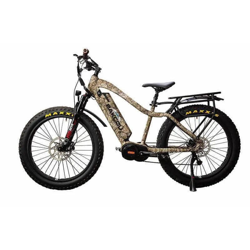 Bakcou Mule Electric Fat Tire Hunting Bike 48V, 750-1500W Smart Mid-Drive Motor