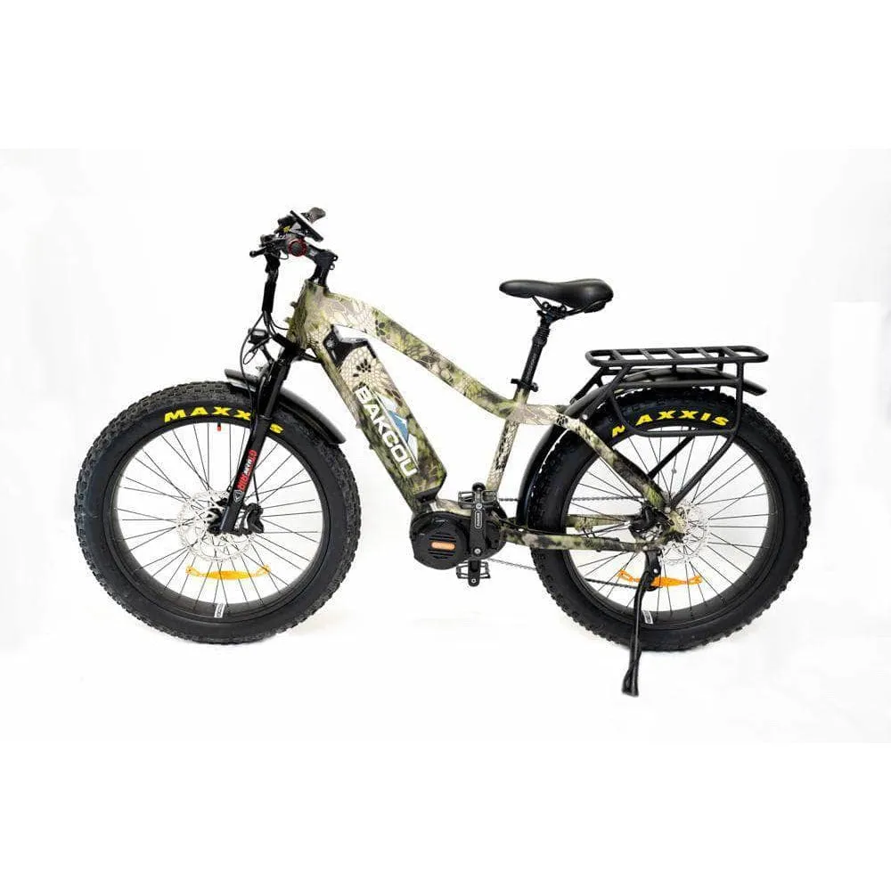 Bakcou Mule Electric Fat Tire Hunting Bike 48V, 750-1500W Smart Mid-Drive Motor