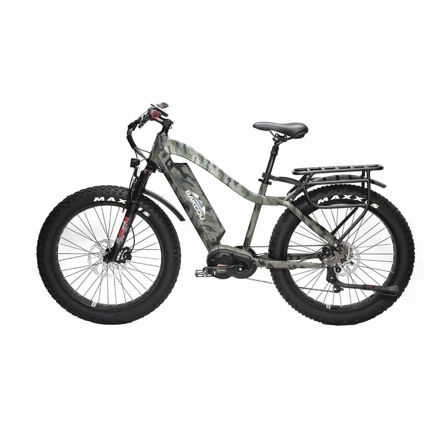 Bakcou Mule Electric Fat Tire Hunting Bike 48V, 750-1500W Smart Mid-Drive Motor