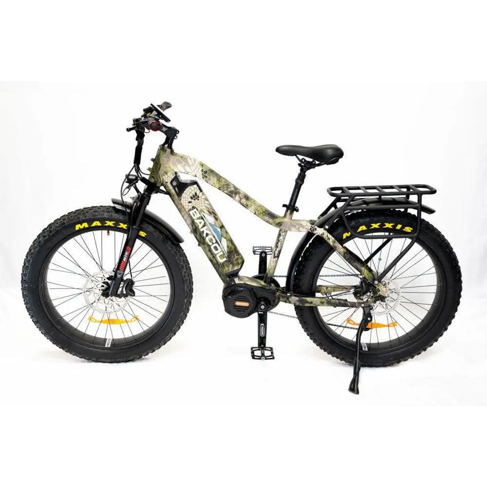 Bakcou Mule Electric Fat Tire Hunting Bike 48V, 750-1500W Smart Mid-Drive Motor