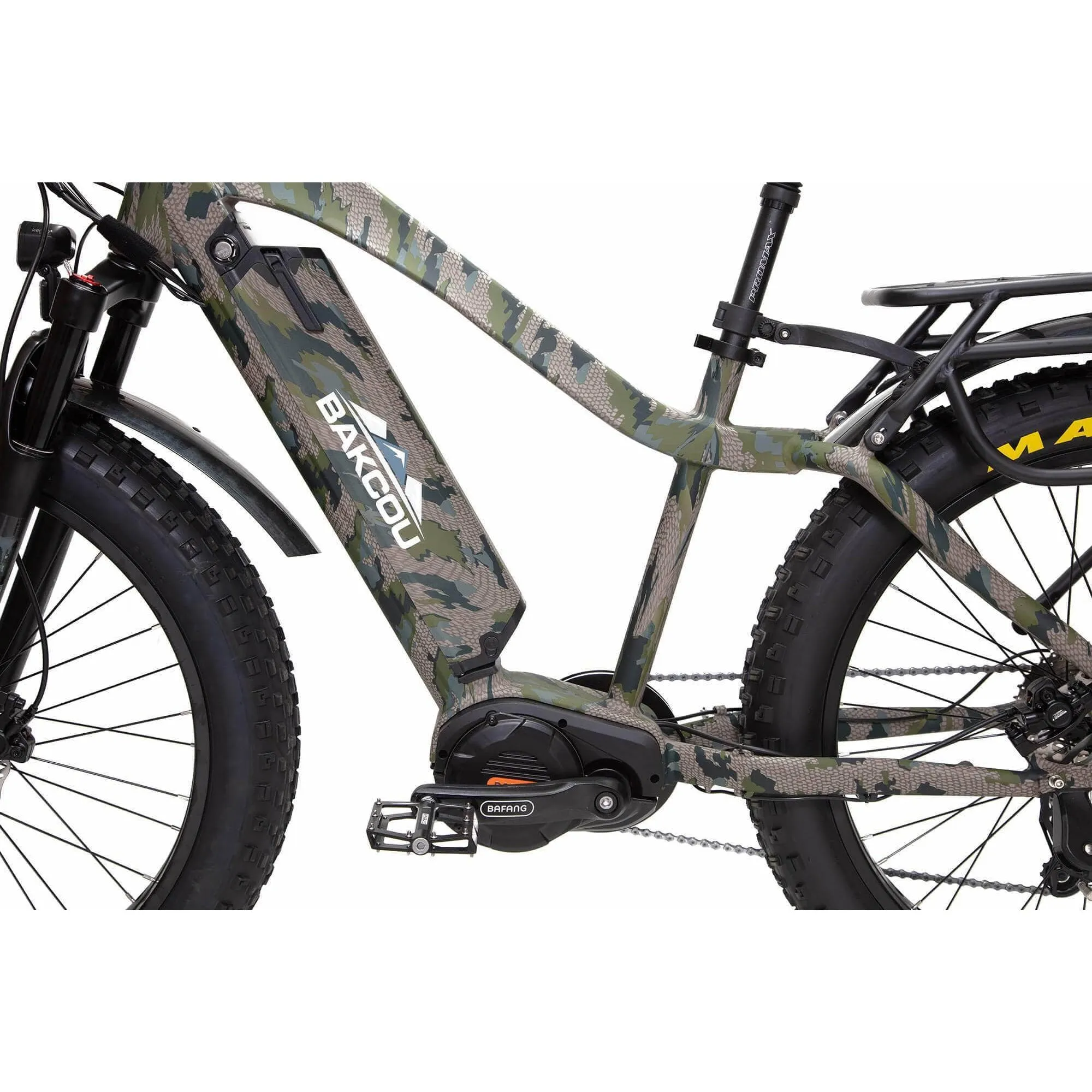 Bakcou Mule Electric Fat Tire Hunting Bike 48V, 750-1500W Smart Mid-Drive Motor
