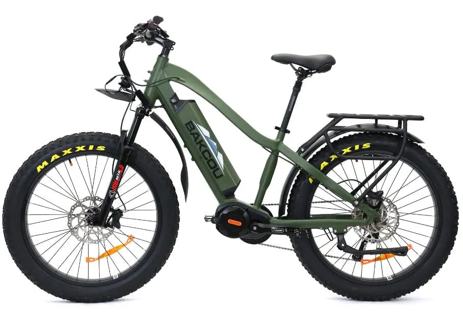 Bakcou Mule Electric Fat Tire Hunting Bike 48V, 750-1500W Smart Mid-Drive Motor