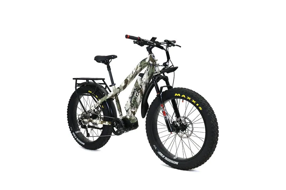 Bakcou Mule Electric Fat Tire Hunting Bike 48V, 750-1500W Smart Mid-Drive Motor