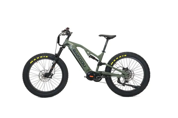 Bakcou SCOUT Torque Sensing Smart 750-1500W Mid-Drive Motor Full Suspension Electric Bike