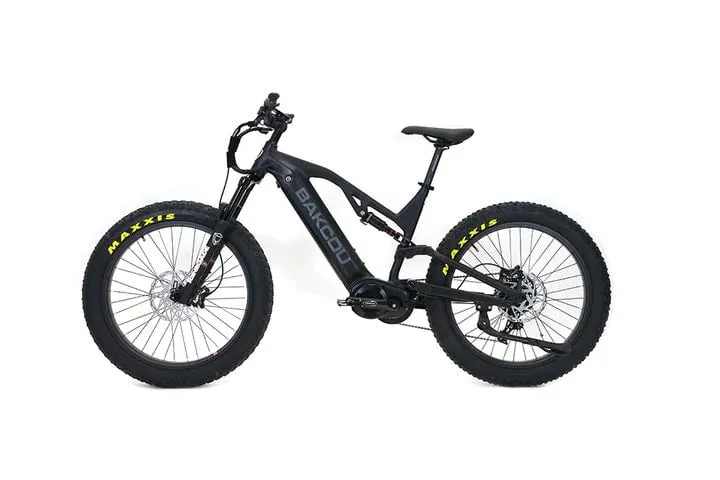 Bakcou SCOUT Torque Sensing Smart 750-1500W Mid-Drive Motor Full Suspension Electric Bike