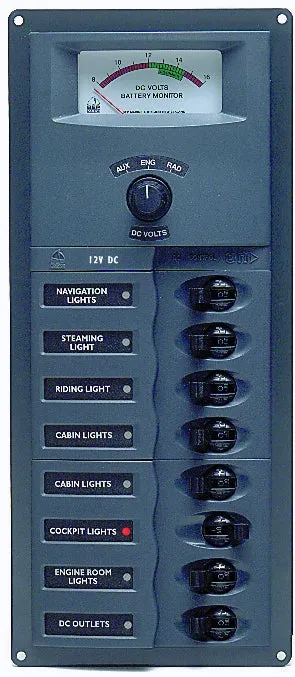BEP 'CONTOUR' CIRCUIT BREAKER 8 CIRCUIT 12 VOLT 127 x 295mm