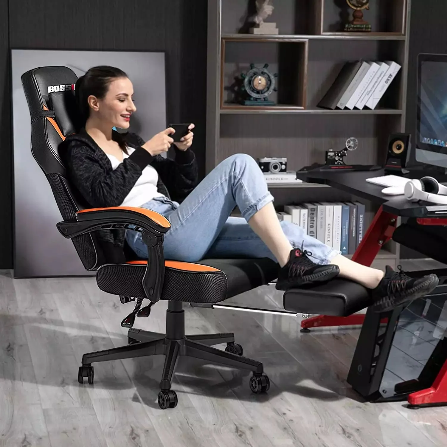 BOSSIN Big and Tall Heavy Duty PC Gaming Chair, Design for Big Guy BGC01