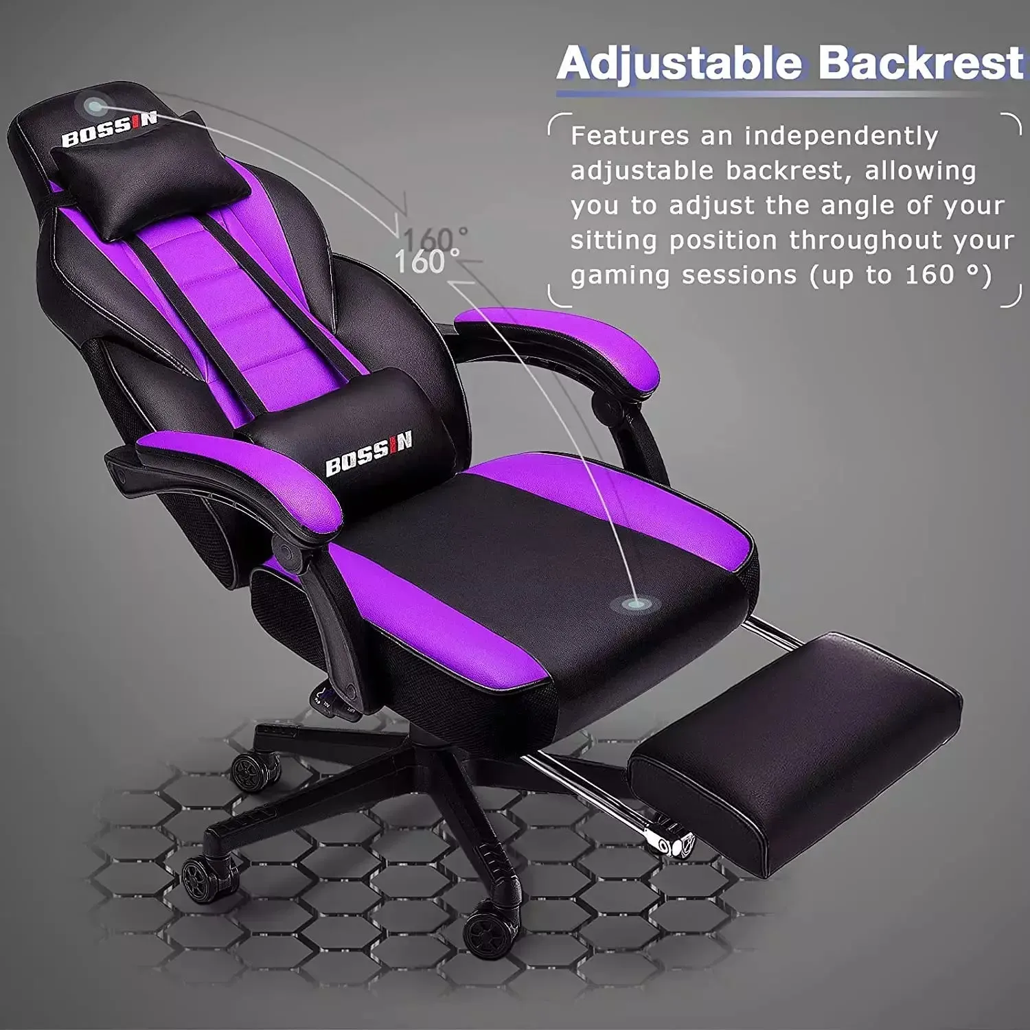 BOSSIN Big and Tall Heavy Duty PC Gaming Chair, Design for Big Guy BGC01