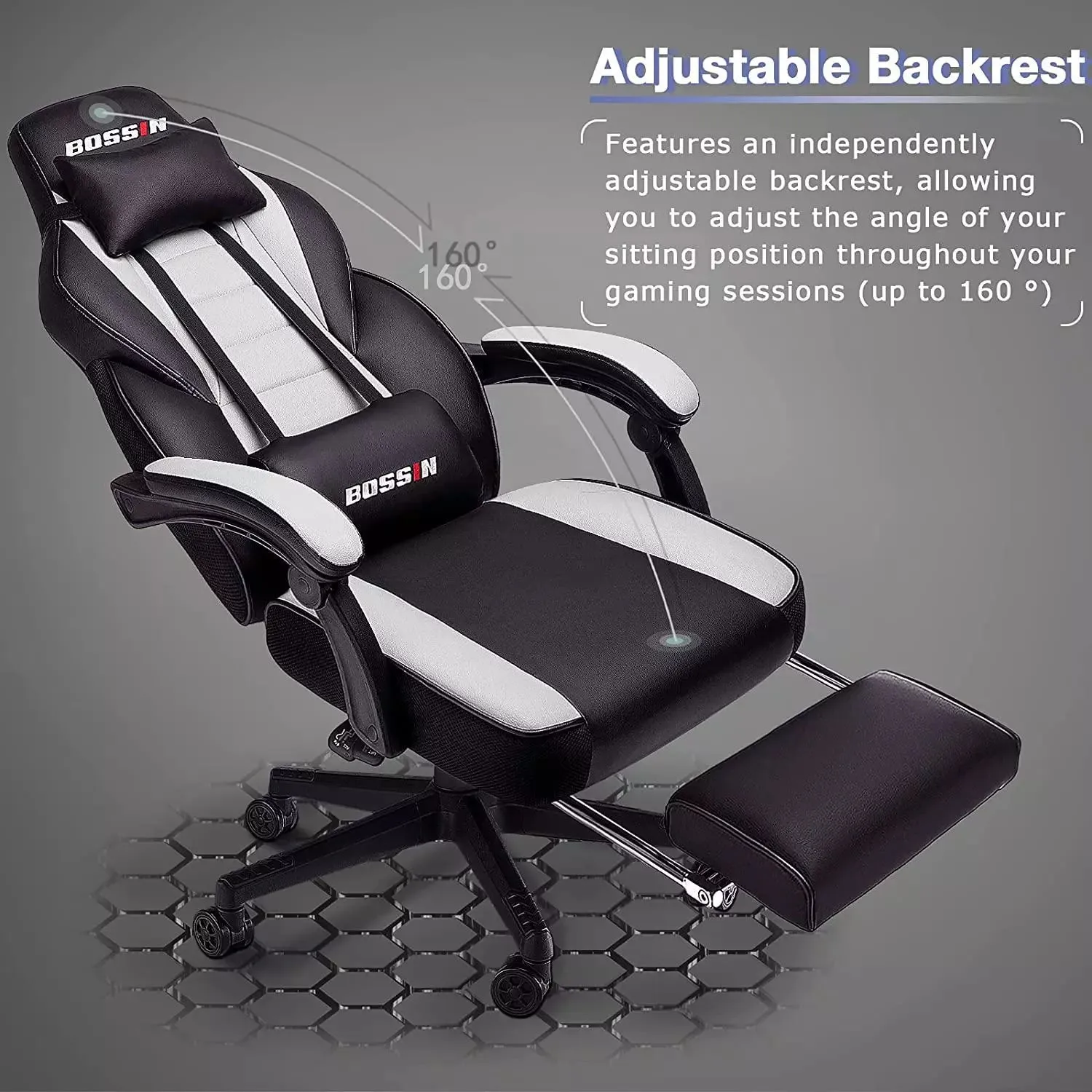 BOSSIN Big and Tall Heavy Duty PC Gaming Chair, Design for Big Guy BGC01