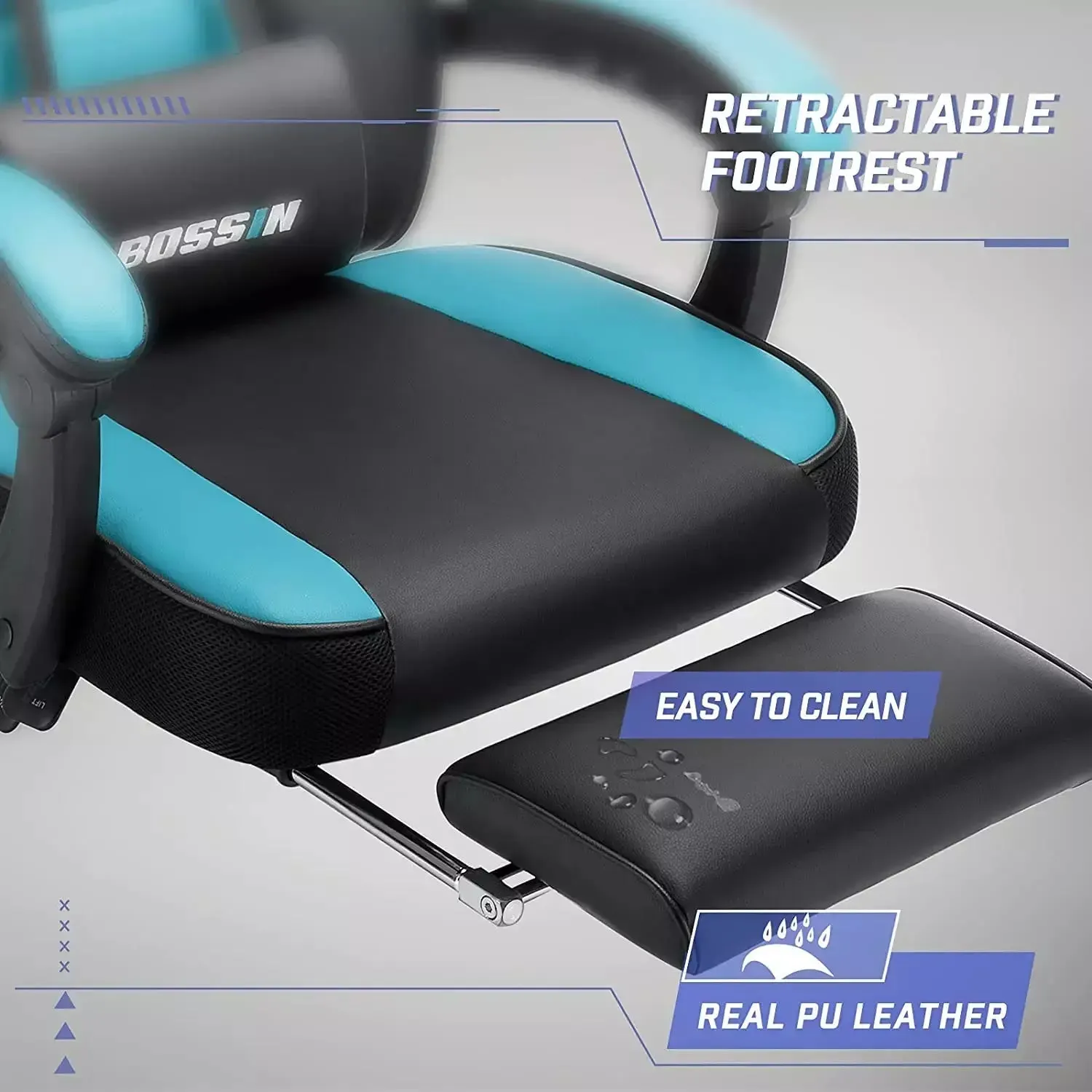 BOSSIN Big and Tall Heavy Duty PC Gaming Chair, Design for Big Guy BGC01
