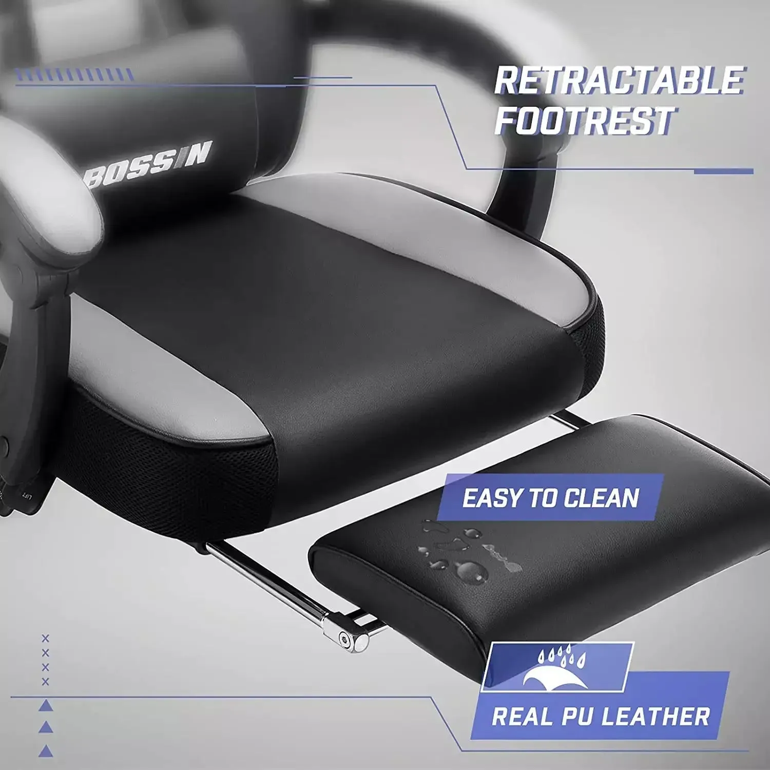 BOSSIN Big and Tall Heavy Duty PC Gaming Chair, Design for Big Guy BGC01