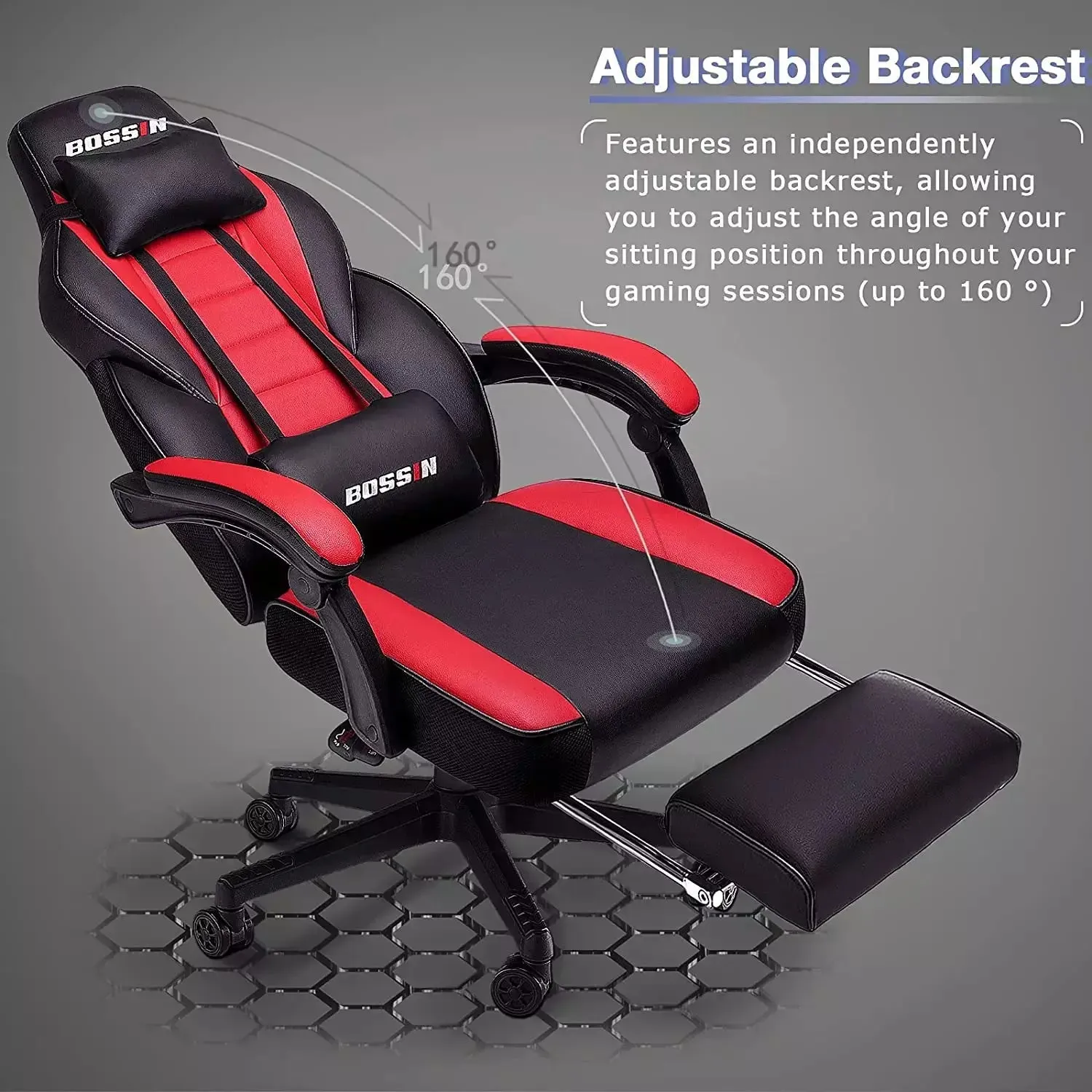 BOSSIN Big and Tall Heavy Duty PC Gaming Chair, Design for Big Guy BGC01