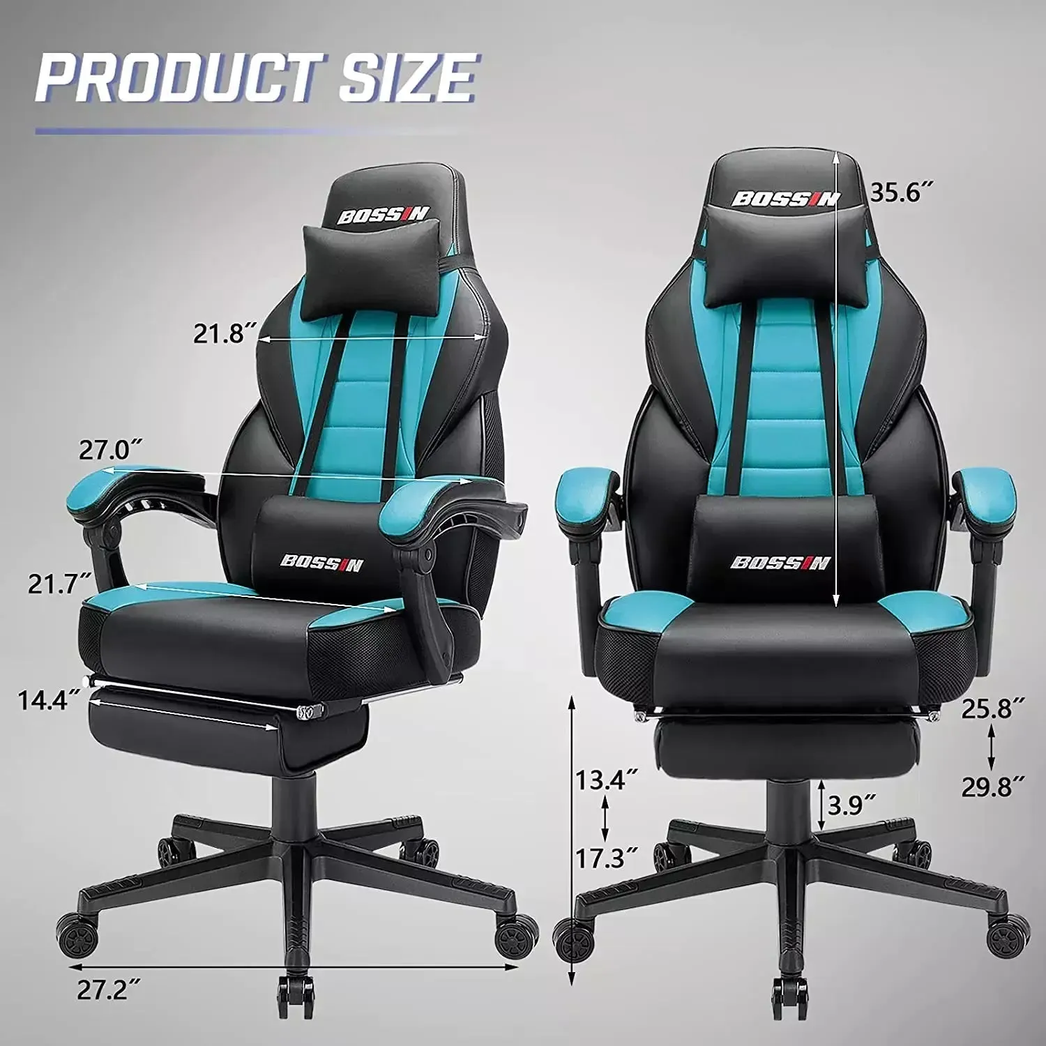 BOSSIN Big and Tall Heavy Duty PC Gaming Chair, Design for Big Guy BGC01
