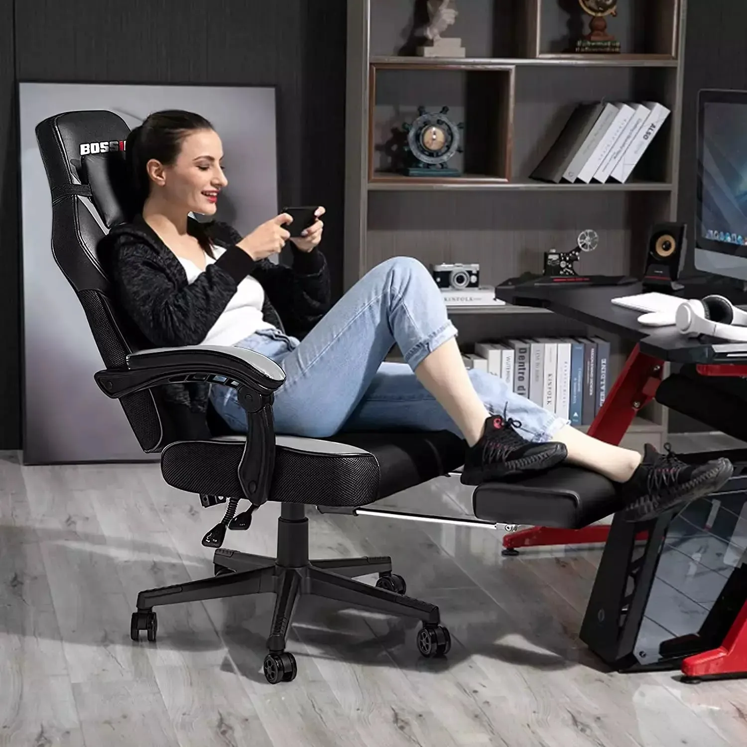 BOSSIN Big and Tall Heavy Duty PC Gaming Chair, Design for Big Guy BGC01