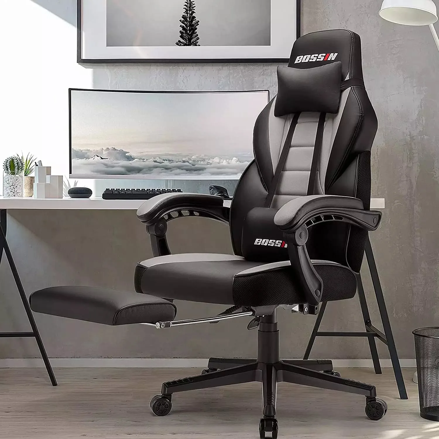 BOSSIN Big and Tall Heavy Duty PC Gaming Chair, Design for Big Guy BGC01