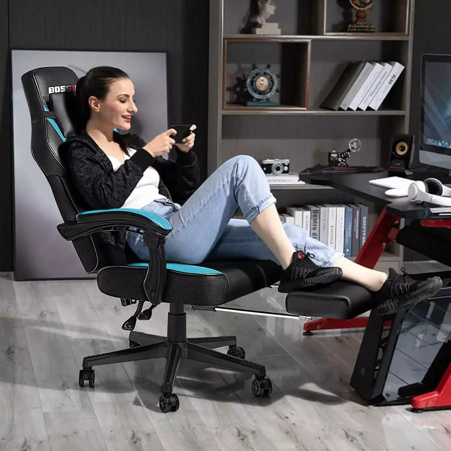 BOSSIN Big and Tall Heavy Duty PC Gaming Chair, Design for Big Guy BGC01