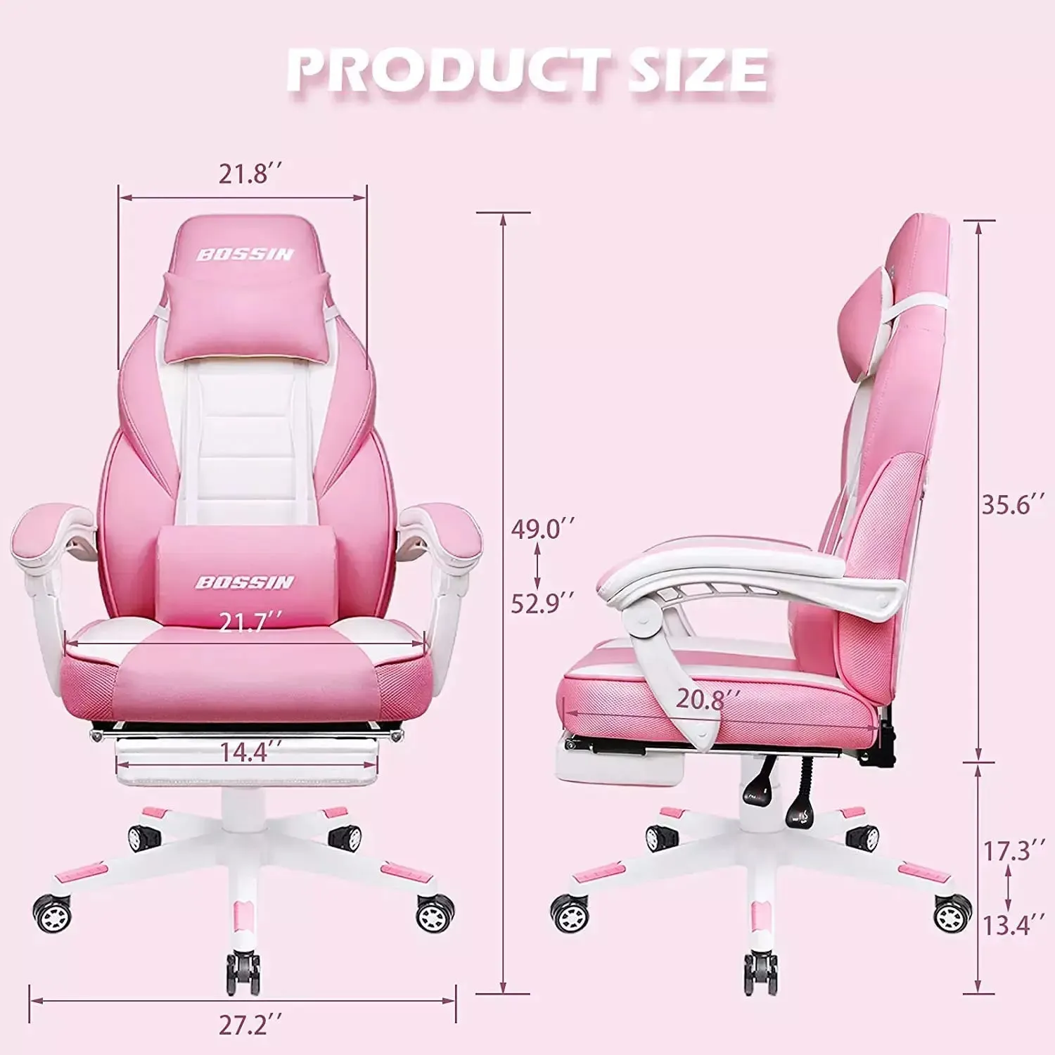 BOSSIN Big and Tall Heavy Duty PC Gaming Chair, Design for Big Guy BGC01