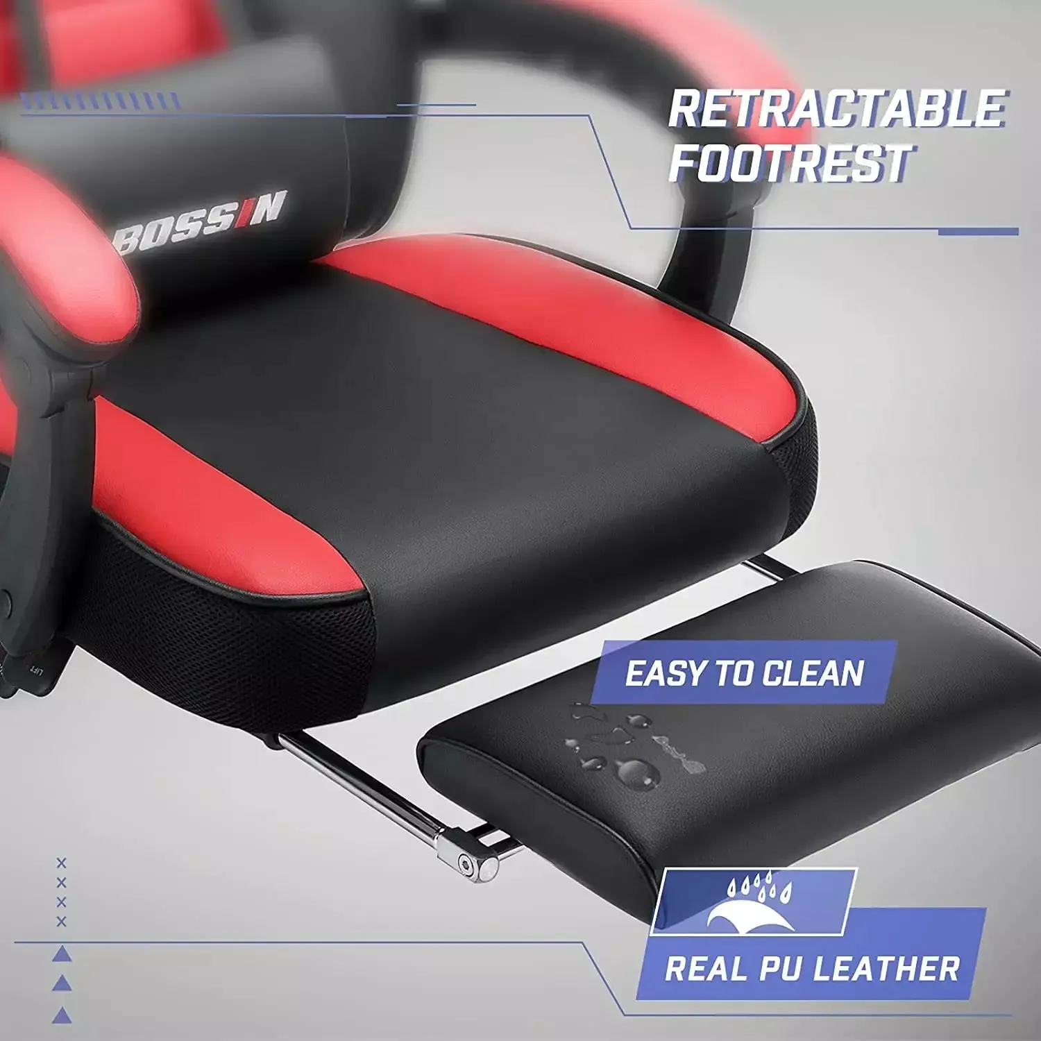 BOSSIN Big and Tall Heavy Duty PC Gaming Chair, Design for Big Guy BGC01