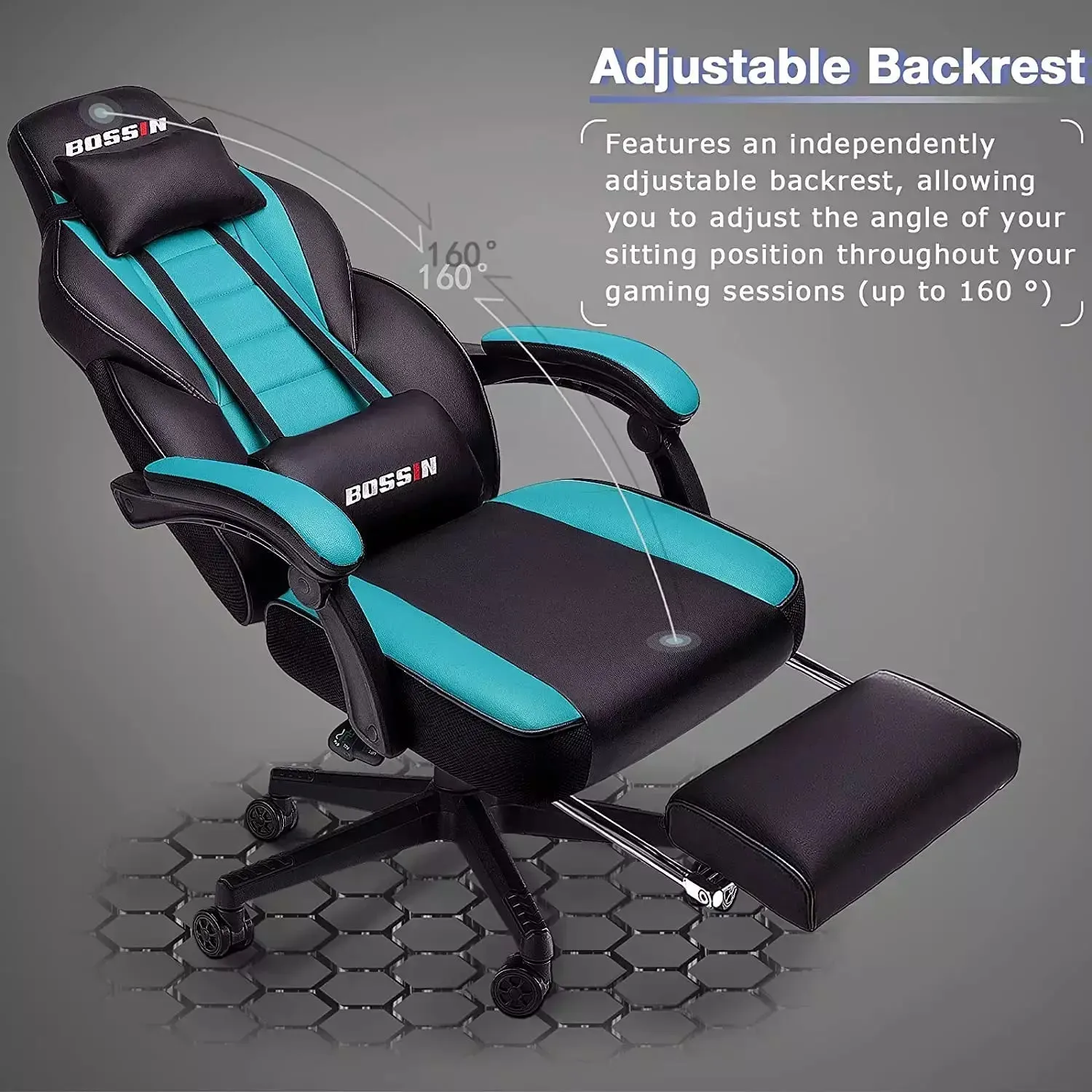 BOSSIN Big and Tall Heavy Duty PC Gaming Chair, Design for Big Guy BGC01
