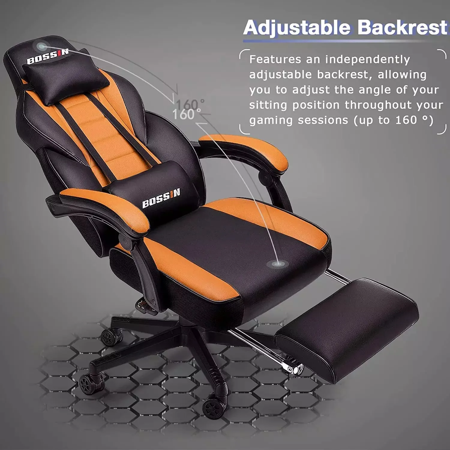 BOSSIN Big and Tall Heavy Duty PC Gaming Chair, Design for Big Guy BGC01
