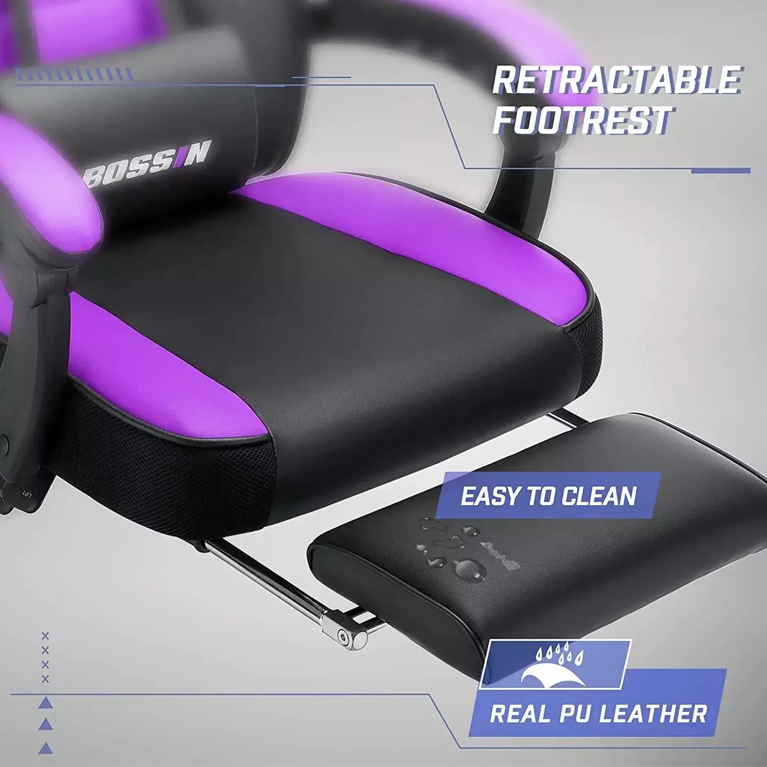 BOSSIN Big and Tall Heavy Duty PC Gaming Chair, Design for Big Guy BGC01