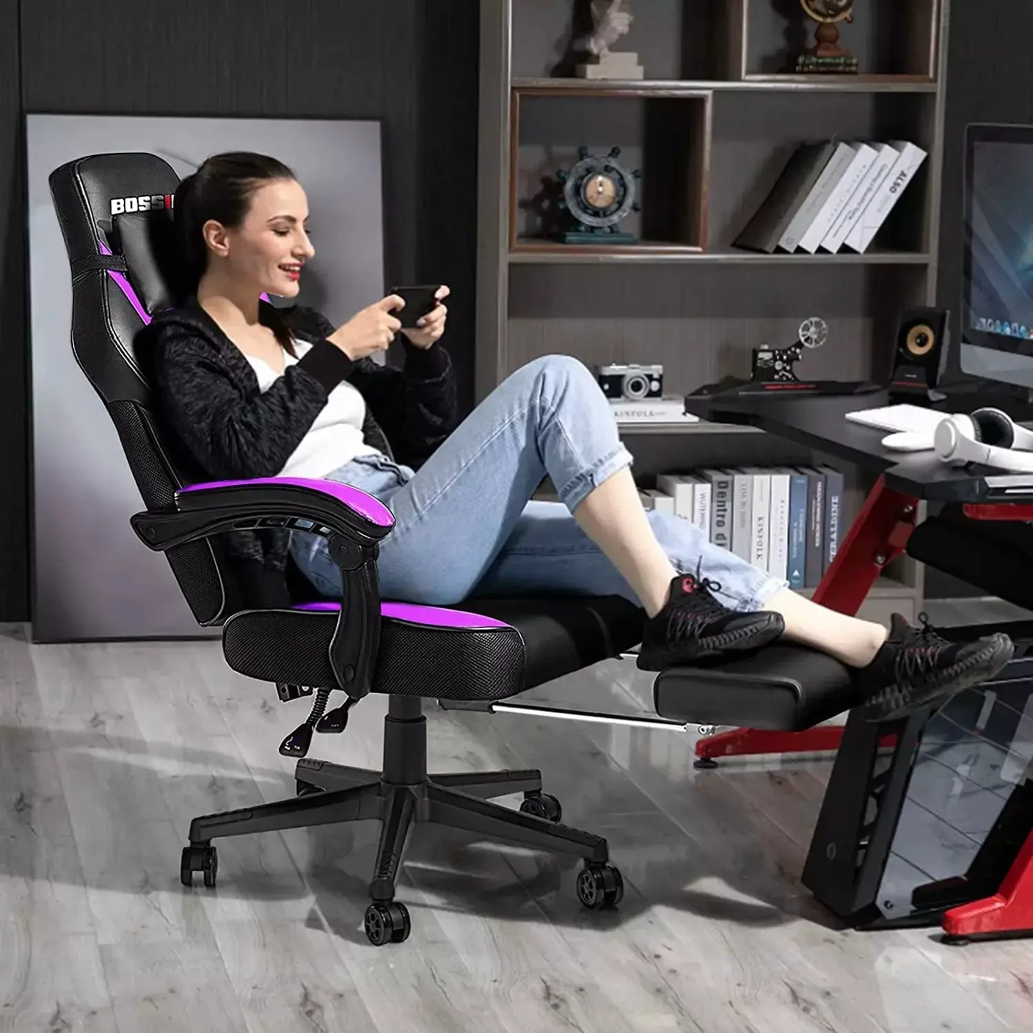 BOSSIN Big and Tall Heavy Duty PC Gaming Chair, Design for Big Guy BGC01