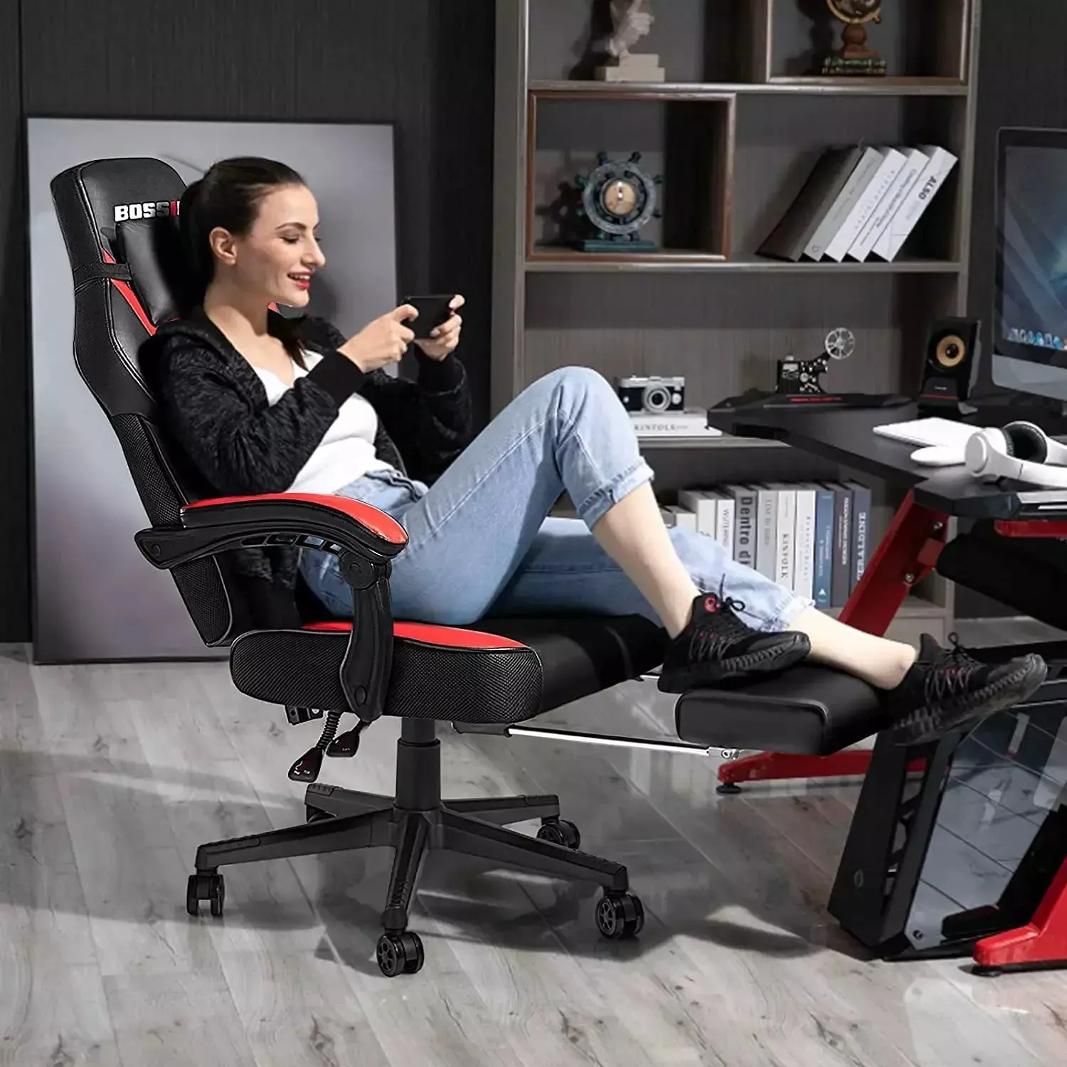 BOSSIN Big and Tall Heavy Duty PC Gaming Chair, Design for Big Guy BGC01