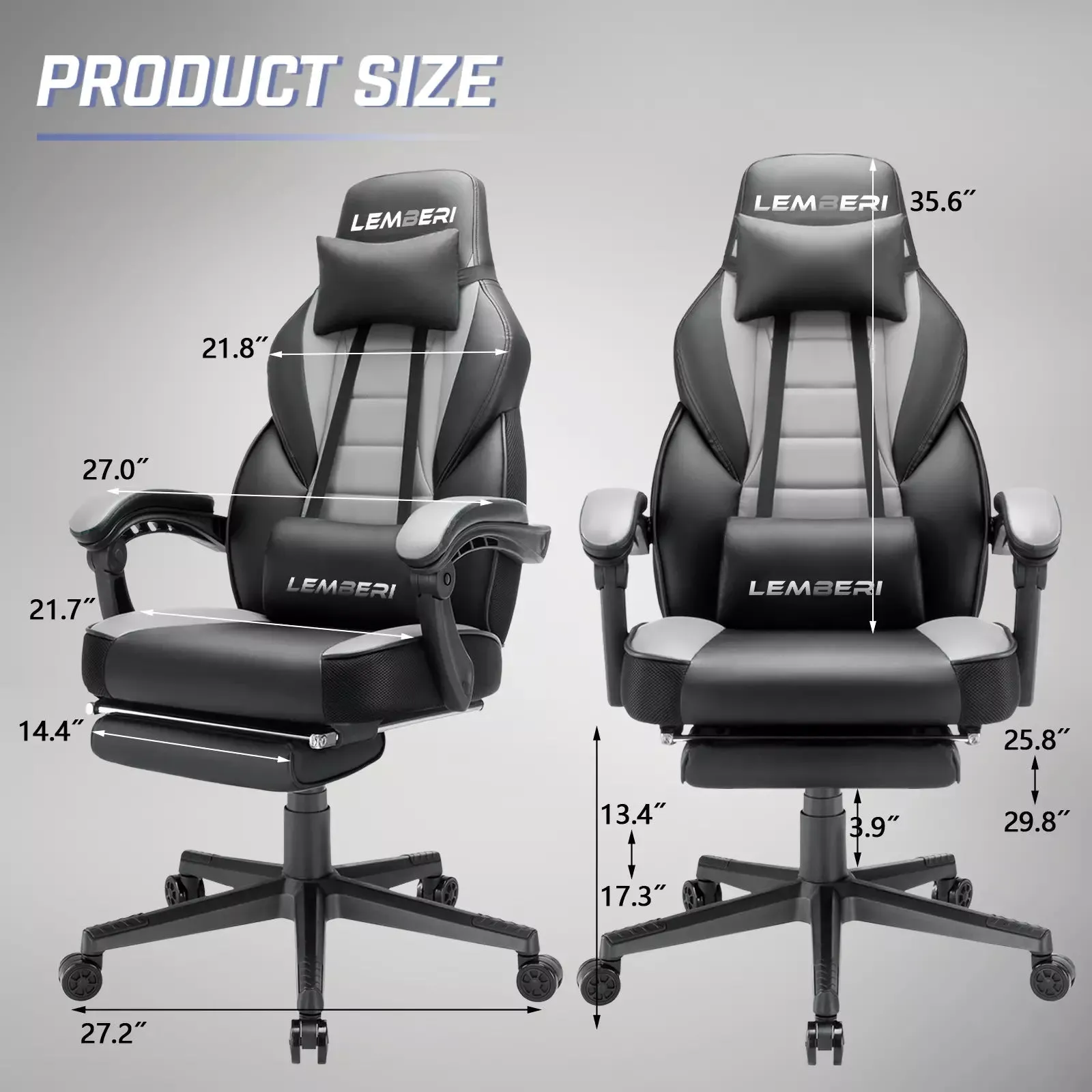 BOSSIN Big and Tall Heavy Duty PC Gaming Chair, Design for Big Guy BGC01