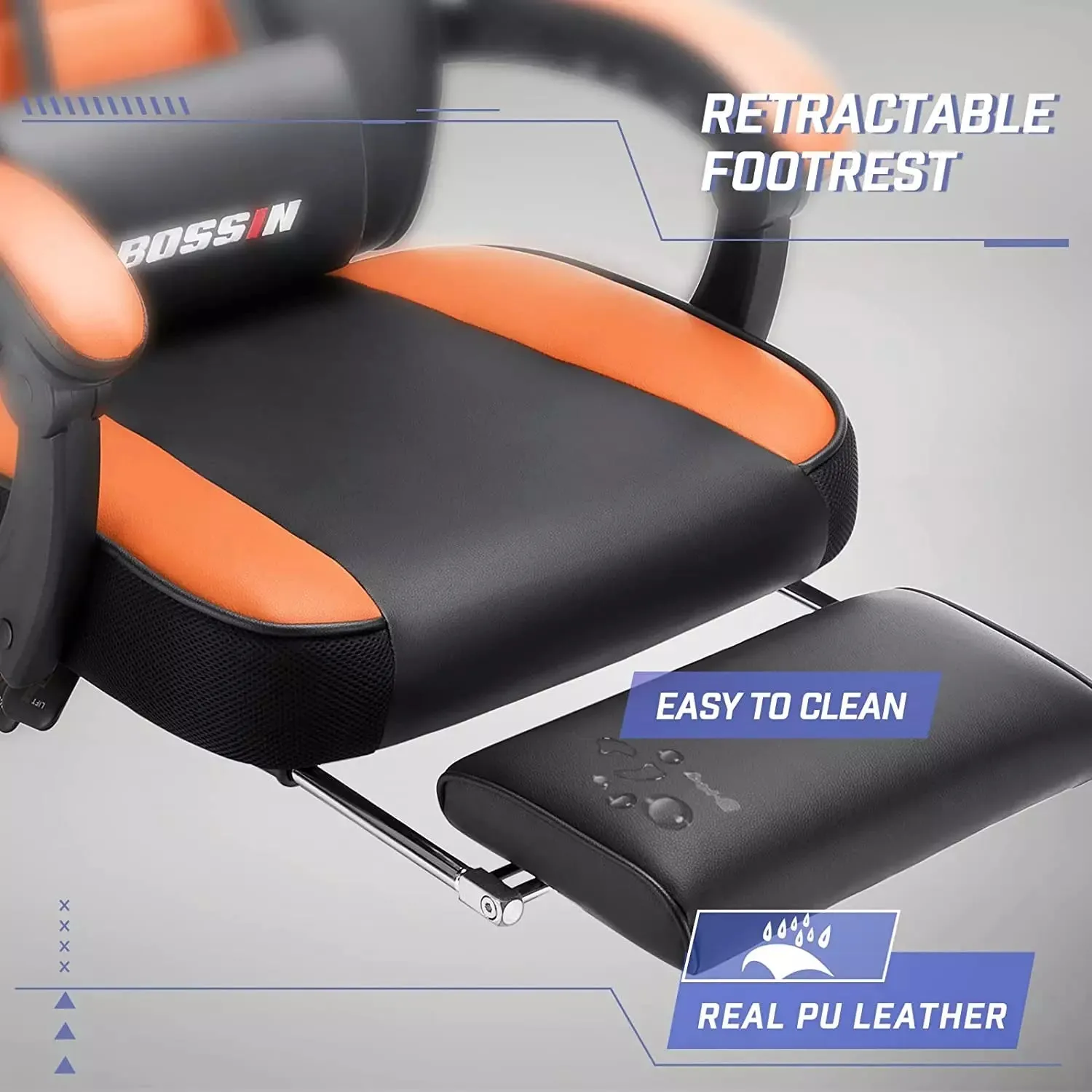BOSSIN Big and Tall Heavy Duty PC Gaming Chair, Design for Big Guy BGC01