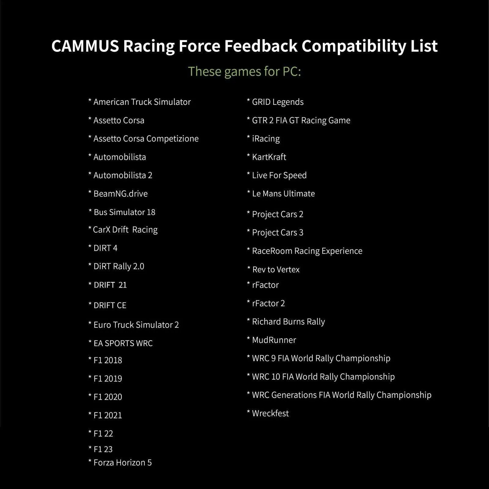 CAMMUS Paket: SIM Rig SS8   DDWB   GT2 Ratt   LC100 V2 Pedaler