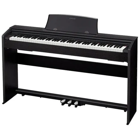 Casio PX-770BK 88-Key Digital Piano with Stand and 3-Pedal Unit, Black
