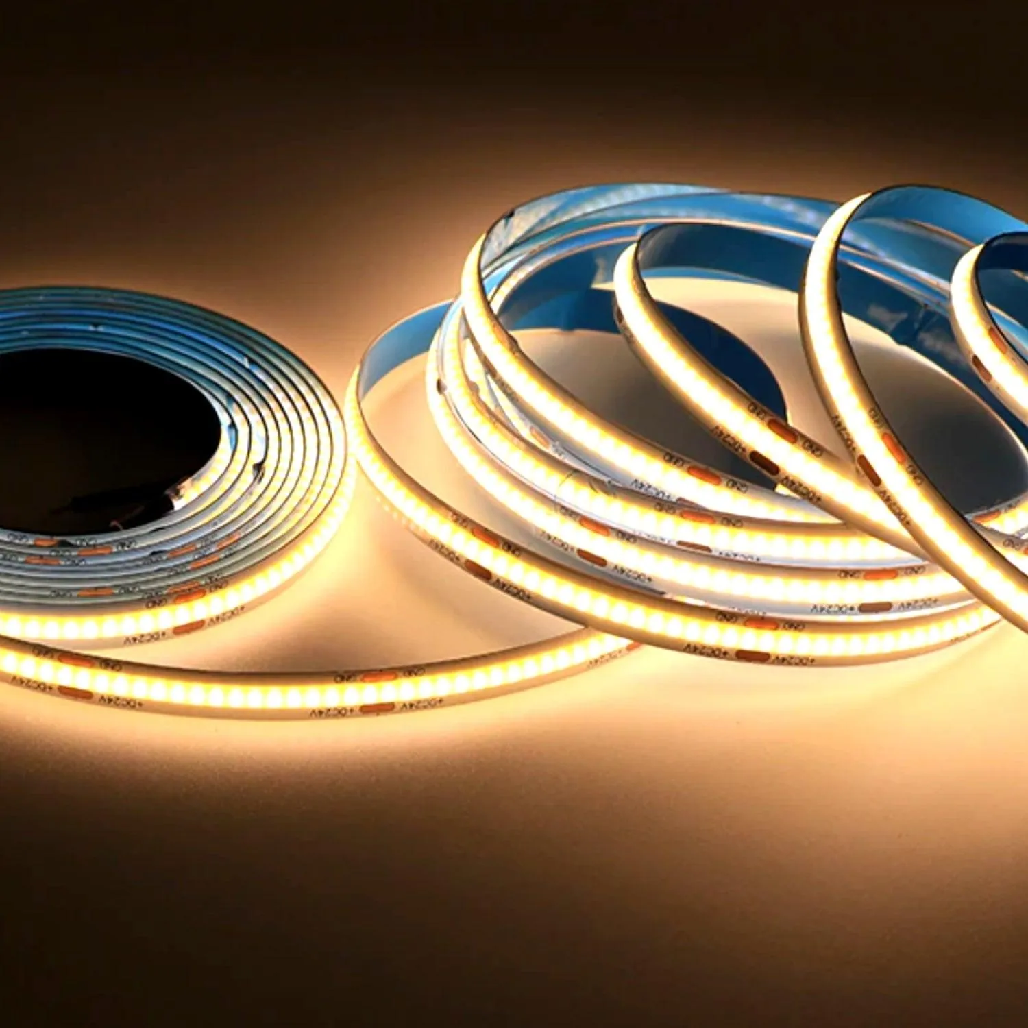 COB LED Strip Light Warm White 3000K 24V 352 LEDs/m IP20 Waterproof