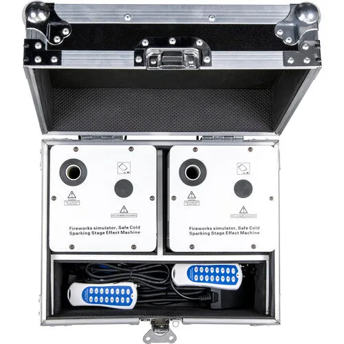 ColorKey CKU-7703 Dazzler FX Cold Spark Machine Bundle With Road Case 2-Pack (White)