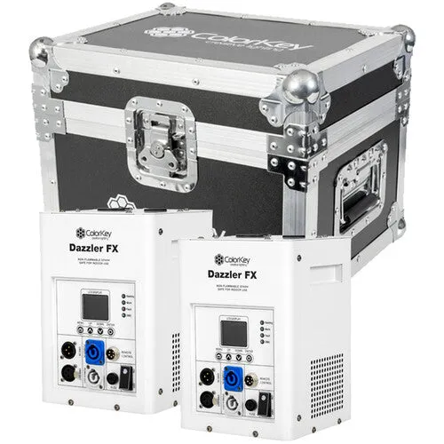 ColorKey CKU-7703 Dazzler FX Cold Spark Machine Bundle With Road Case 2-Pack (White)