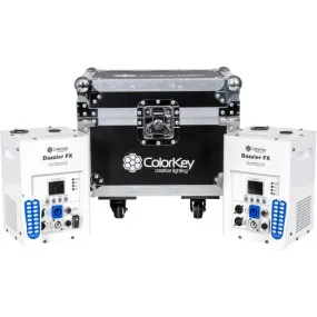 ColorKey CKU-7703 Dazzler FX Cold Spark Machine Bundle With Road Case 2-Pack (White)