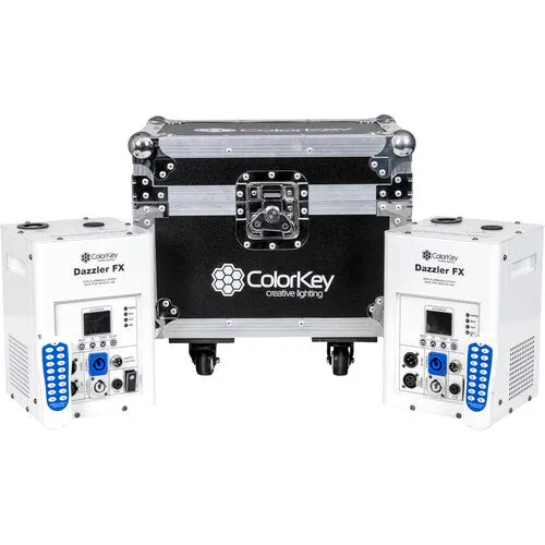 ColorKey CKU-7703 Dazzler FX Cold Spark Machine Bundle With Road Case 2-Pack (White)