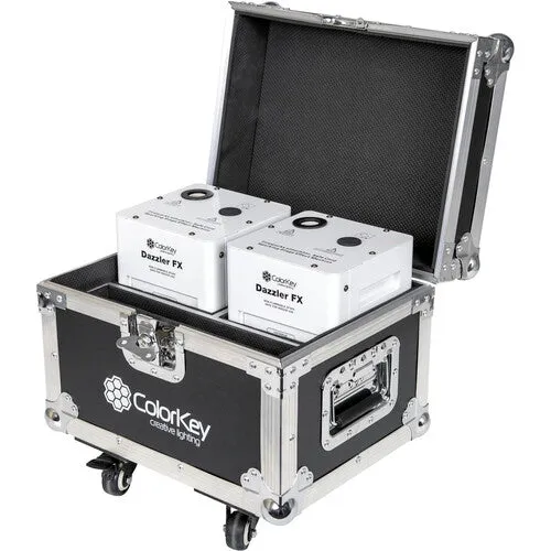 ColorKey CKU-7703 Dazzler FX Cold Spark Machine Bundle With Road Case 2-Pack (White)