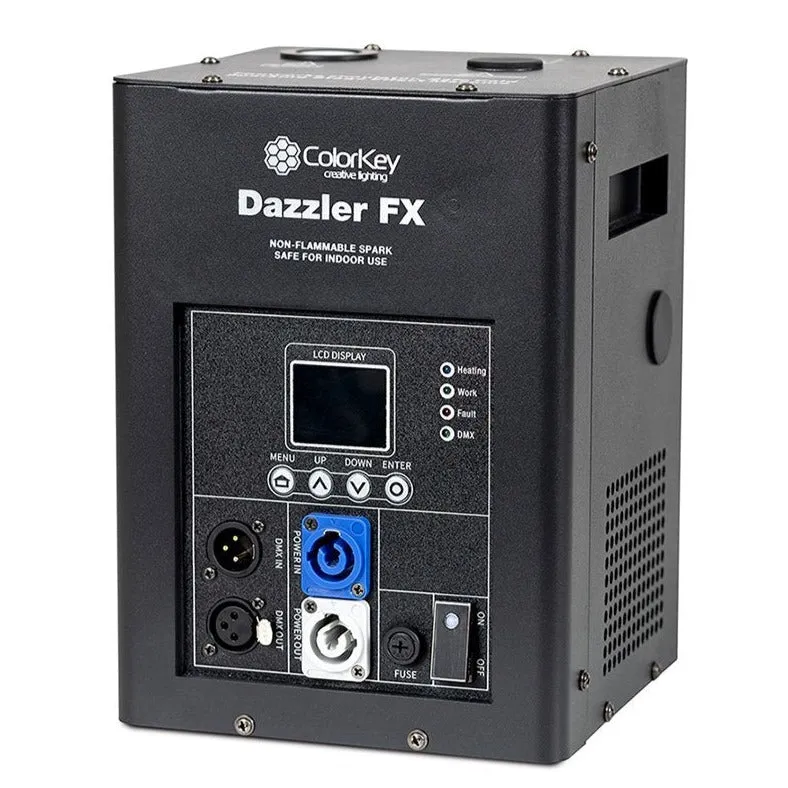 ColorKey CKU-7712 Dazzler FX MK2 600W Cold Spark Machine Bundle with Road Case 2-Pack (Black)