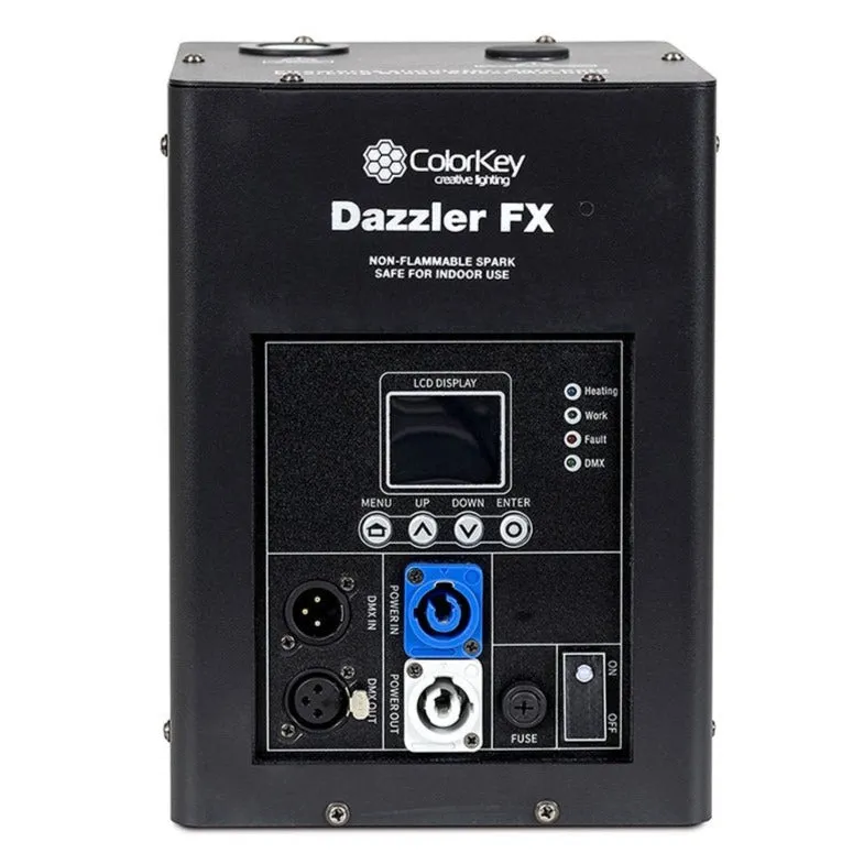 ColorKey CKU-7712 Dazzler FX MK2 600W Cold Spark Machine Bundle with Road Case 2-Pack (Black)