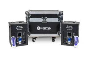 ColorKey CKU-7712 Dazzler FX MK2 600W Cold Spark Machine Bundle with Road Case 2-Pack (Black)
